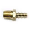 Interstate Pneumatics Brass Hose Barb Fitting, Connector, 3/16 Inch Barb X 1/4 Inch NPT Male End, PK 6 FM43-D6